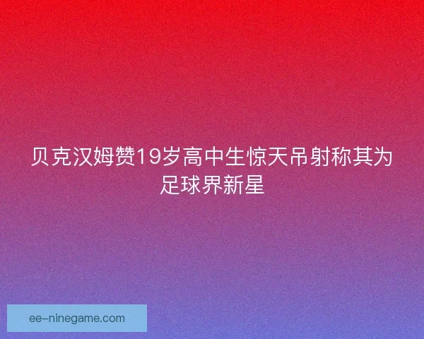 贝克汉姆赞19岁高中生惊天吊射称其为足球界新星